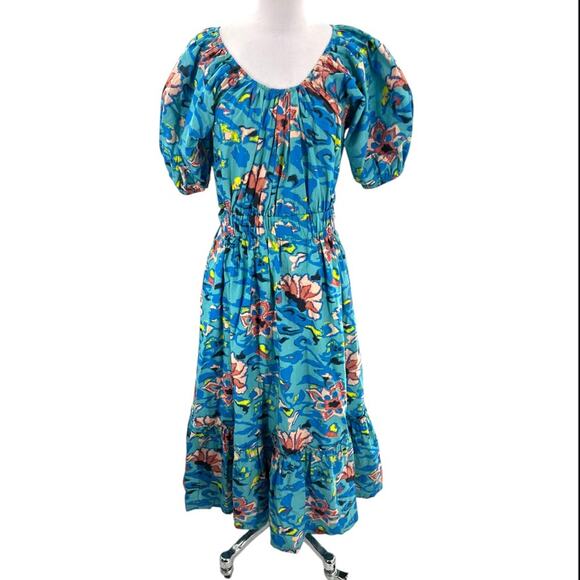 Cleobella Misha maxi dress puff sleeve calypso sz M - Picture 6 of 10